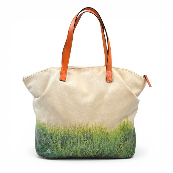 Kate Spade Play The Field Call To Action Large Zipper Canvas Tote Bag Graphic - Picture 2 of 13